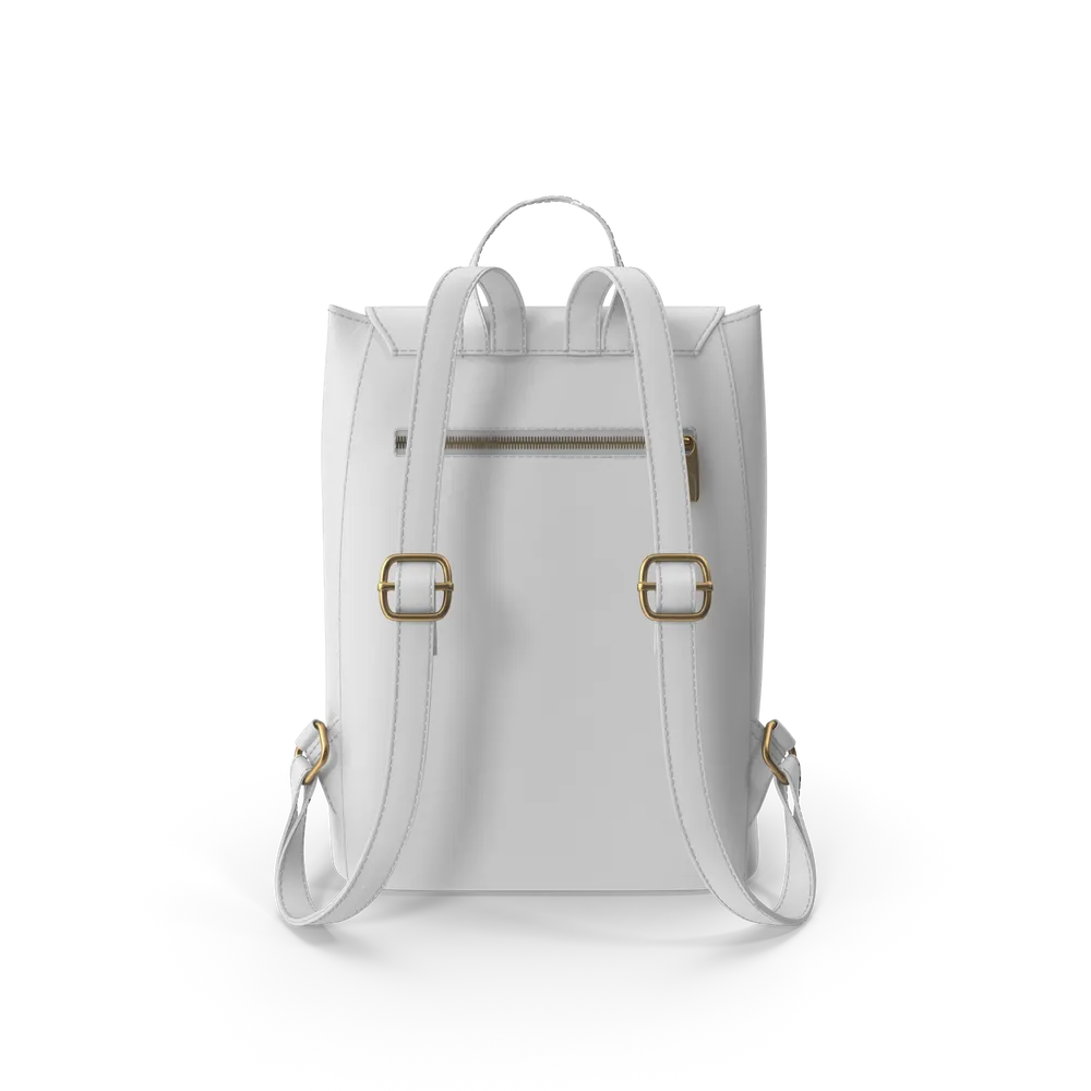 Rucksack aus weißem Kunstleder